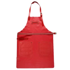 Feuermeister Lederschürze Rot Gr. 1, Mit 2 Taschen