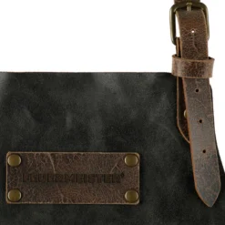 Feuermeister Lederschürze In Schwarz-braun Mit Taschen, Gr. 3