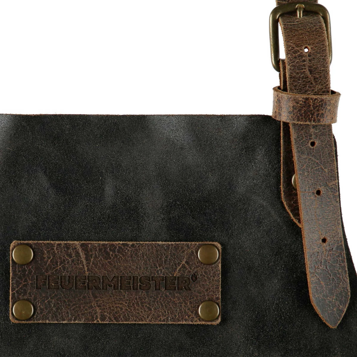 Feuermeister Lederschürze In Schwarz-braun Mit Taschen, Gr. 3 1 Feuermeister Lederschürze In Schwarz-braun Mit Taschen, Gr. 3