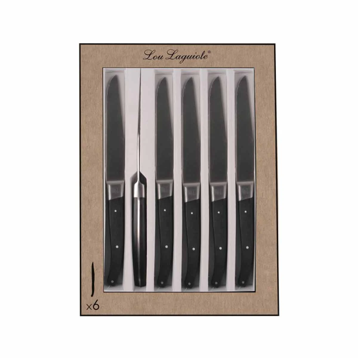 Lou Laguiole Steakmesser Louis In Magnetbox Schwarz 6 Stück 1 Lou Laguiole Steakmesser Louis In Magnetbox Schwarz 6 Stück